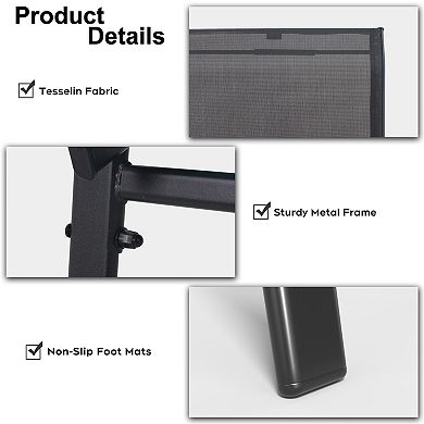 5-Piece Outdoor Patio Dining Set with Umbrella Hole and 4 Ergonomic Folding Chairs