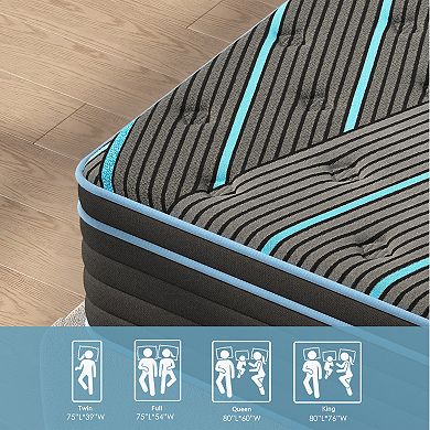 14 Inch Hybrid Mattress, Individually Pocketed Innerspring, Medium Firm