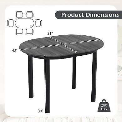 Gymax 43'' Wooden Dining Table w/Rubber Wood Legs for 2-4 People Load 260 LBS