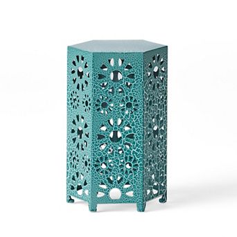 12 in Modern Iron Side Table with Rustproof Finish, No Assembly Required