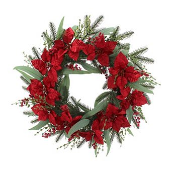 St. Nicholas Square® Artificial Poinsettia Wreath