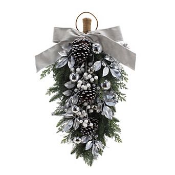 St. Nicholas Square® Silver Babule & Berry Pine Teardrop