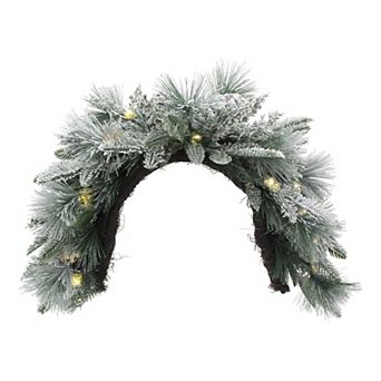 St. Nicholas Square® LED Flocked Pinecone & Pine Mailbox Swag