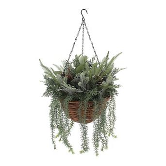 St. Nicholas Square® Artificial Juniper Berry Hanging Basket