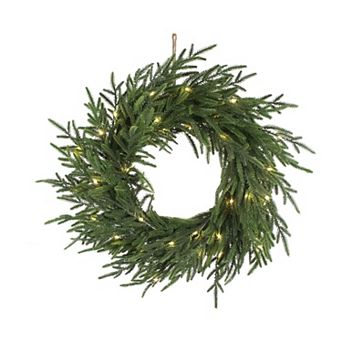 St. Nicholas Square® LED Cypress Artificial Wreath