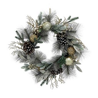St. Nicholas Square® Metallic Flocked Berry Artificial Wreath