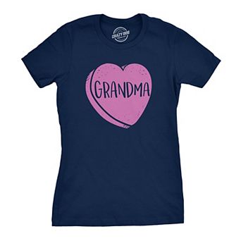 Womens Grandmas Candy Heart Funny Family Relationship Valentines Day T shirt