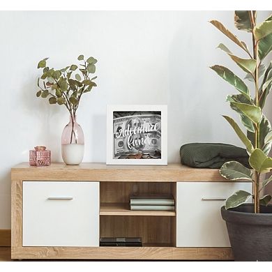 6x6 Adventure Fund White Shadow Box Money Savings Box