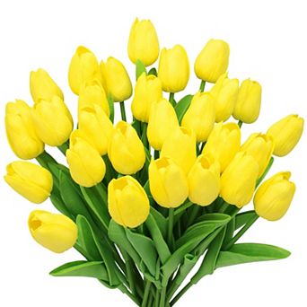 Artificial Tulip Stems Realistic Pu Flower Spring Garland Wedding Bouquet