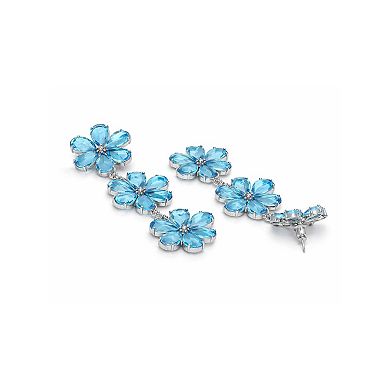 AGP PARIS Triple Floral Crystal Drop Earrings