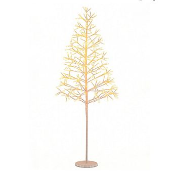 Gymax 5 FT Lighted Birch Tree w/ 240 Warm White Light LED Lights Weighted Base