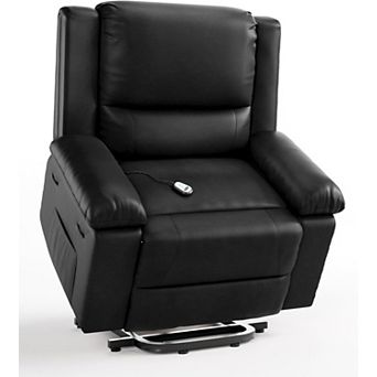 Power Lift Recliner Chair, PU Leather with Heat and Massage, 400LB Capacity