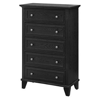 5-Drawer Wooden Dresser Chest Storage Cabinet Organizer for Bedroom