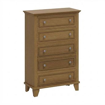 5-Drawer Wooden Dresser Chest Storage Cabinet Organizer for Bedroom