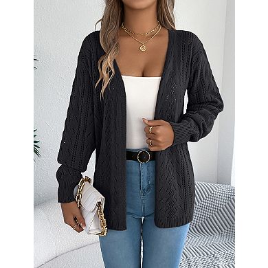 Womens Crochet Cardigan Sweater Kimonos Boho Casual Oversized Open Front Outwear