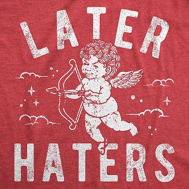 Womens Funny T Shirts Later Haters Valentines Day Graphic Tee for Ladies