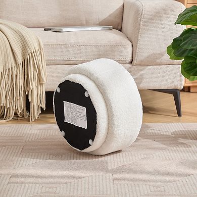 SEYNAR Modern Teddy Upholstered Mushroom Shape Ottoman