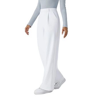 Womens Straight Leg Pants Business Casual High Waist Trousers with Pockets