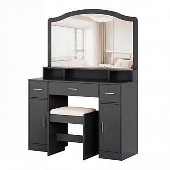 ANIXOL Vanity Desk with LED Mirror and Storage