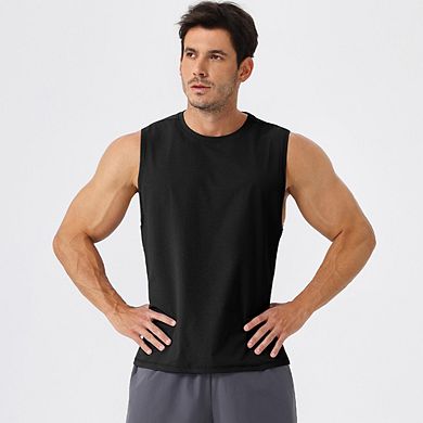Men’s Sleeveless Workout Tank Top Quick Dry Breathable Muscle Gym Athletic Shirt