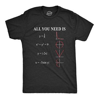 Mens All You Need Is Love Equation T Shirt Funny Nerdy Math Tee