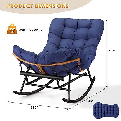 ANIXOL Oversized Papasan Rocking Chair