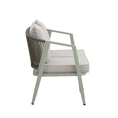 Outdoor Metal Seating Set With Cushions for Patios, Lawns