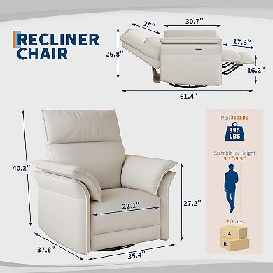ANIXOL Power Reclining Double Armrest Chair for Comfort