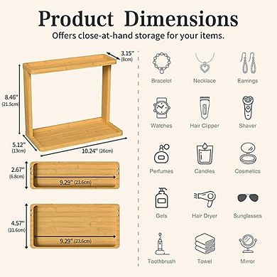 Bathroom Countertop Organizer Shelf for Makeup and Skincare