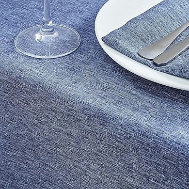 Denim Blue Linen Rectangle Tablecloth Waterproof Wrinkle-Resistant Cover