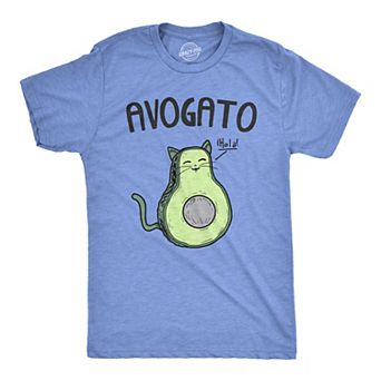 Mens Avogato Funny T shirt Avocado Cat Tee Cute Kitty Face Graphic Novelty Humor