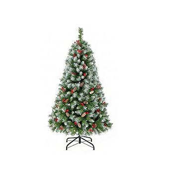 Gymax 5 FT Pre-Lit Christmas Tree Artificial Hinged Christmas Tree w/ 200 Warm-White LED Lights