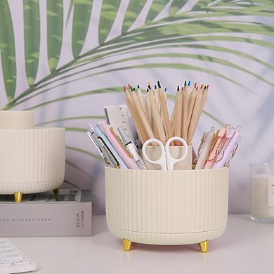 360 Rotating Desk Pen Organizer with 5 Slots for Office and Home