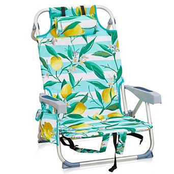 Beach Chairs for Adults Heavy Duty, Folding Chair with Backpack Straps and Large Cooler Pouch