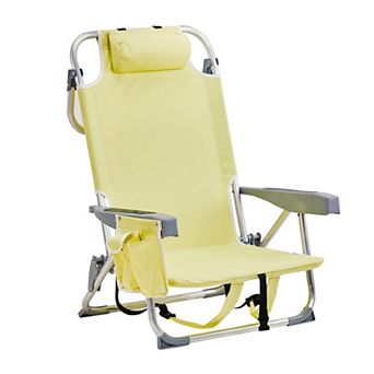 Beach Chairs for Adults Heavy Duty, Folding Chair with Backpack Straps and Large Cooler Pouch