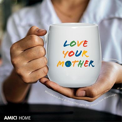Amici Home 20 Oz Love Mother Coffee Mug - Large Ceramic Mug for Tea & Hot Chocolate, Dishwasher Safe