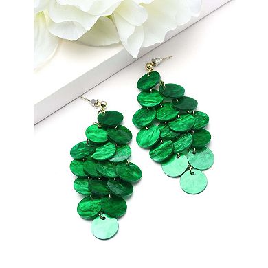 AGP PARIS Natural Shell Disc Cascade Drop Earrings