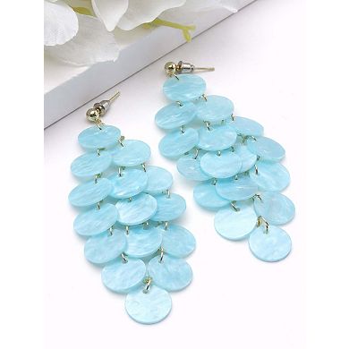 AGP PARIS Natural Shell Disc Cascade Drop Earrings