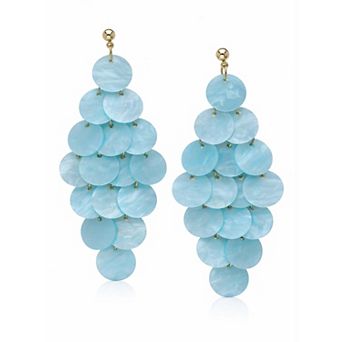 AGP PARIS Natural Shell Disc Cascade Drop Earrings