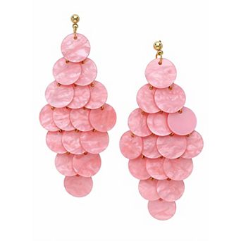 AGP PARIS Natural Shell Disc Cascade Drop Earrings