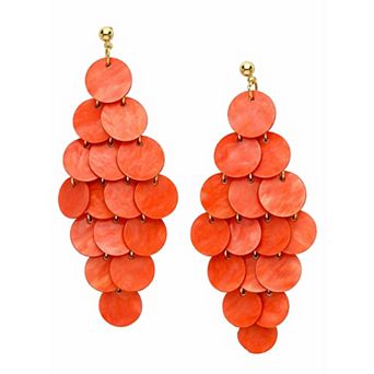 AGP PARIS Natural Shell Disc Cascade Drop Earrings