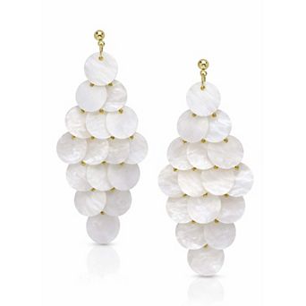 AGP PARIS Natural Shell Disc Cascade Drop Earrings