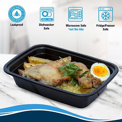 Meal Prep Containers W/Lids -Square Food Storage BPA-Free Stackable- 24 Oz