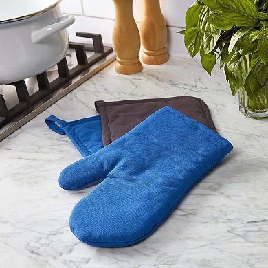 Chicago Metallic 9-Piece Kitchen Textile Set: oven mitt, pot holders, dishcloths, & towels included