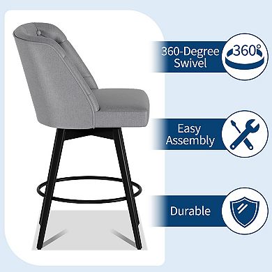 ANIXOL Swivel Upholstered Bar Stools Set of 2