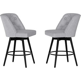 ANIXOL Swivel Upholstered Bar Stools Set of 2