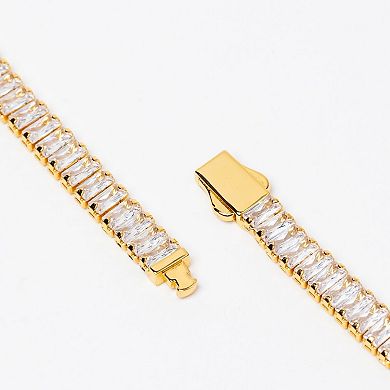 Belinda Jewelz Gold Plated Baguette-Cut Emerald Necklace