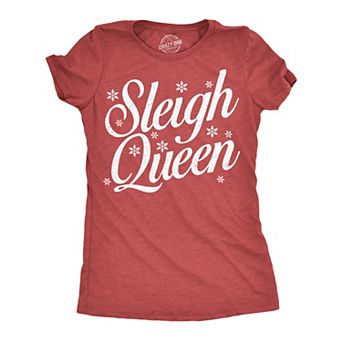 Womens Funny T Shirts Sleigh Queen Sarcastic Christmas Graphic Novelty Tee For Ladies
