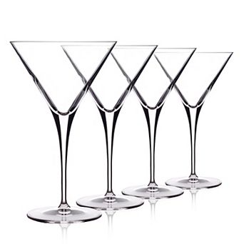 Luigi Bormioli Crescendo 10 Ounce Martini Glasses Set Of 4, Crystal SON-hyx Glass