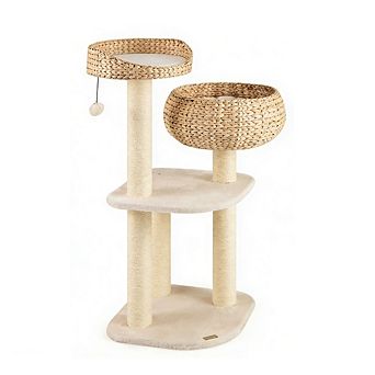 Gymax Hand-Made Cat Tree Tower Bowl Shaped w/ Perch